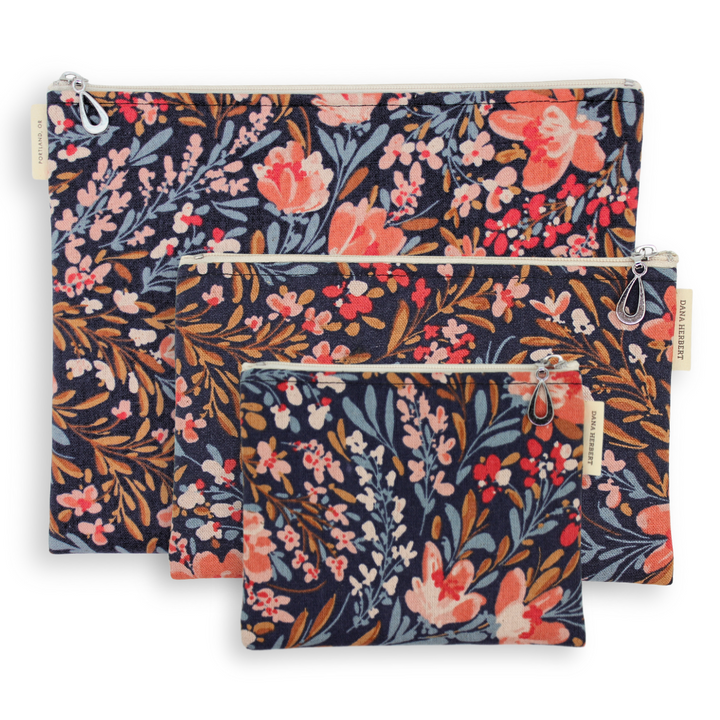 Canvas Pouch Set - Small, Wallet, Medium