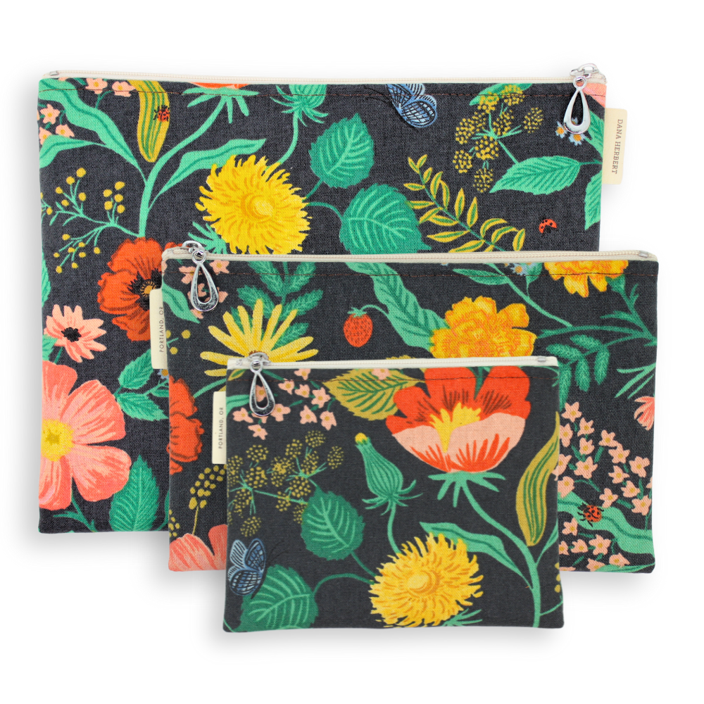Canvas Pouch Set - Small, Wallet, Medium