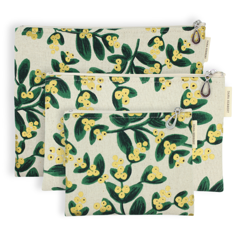 Canvas Pouch Set - Small, Wallet, Medium