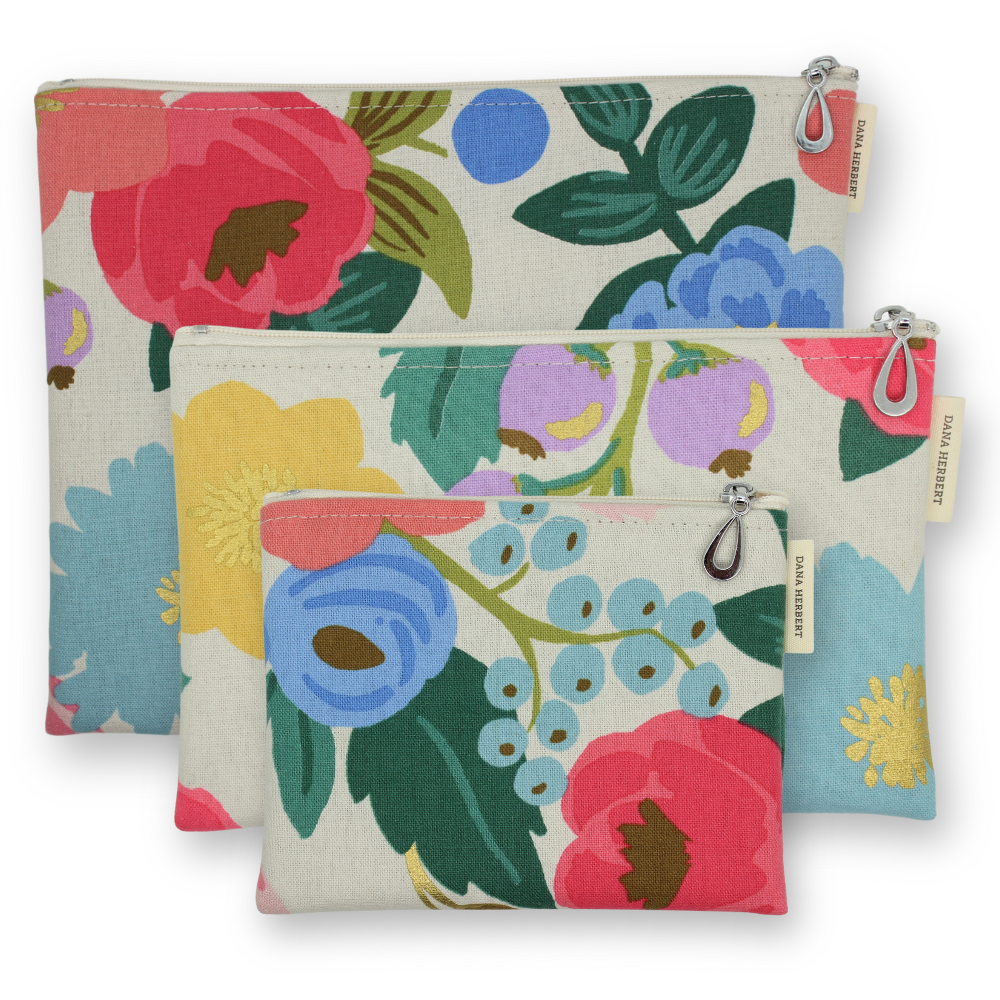 Canvas Pouch Set - Small, Wallet, Medium