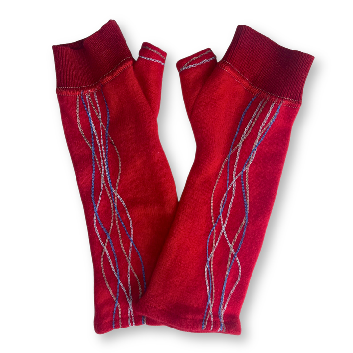 Fingerless Cashmere Gloves "Squiggles"