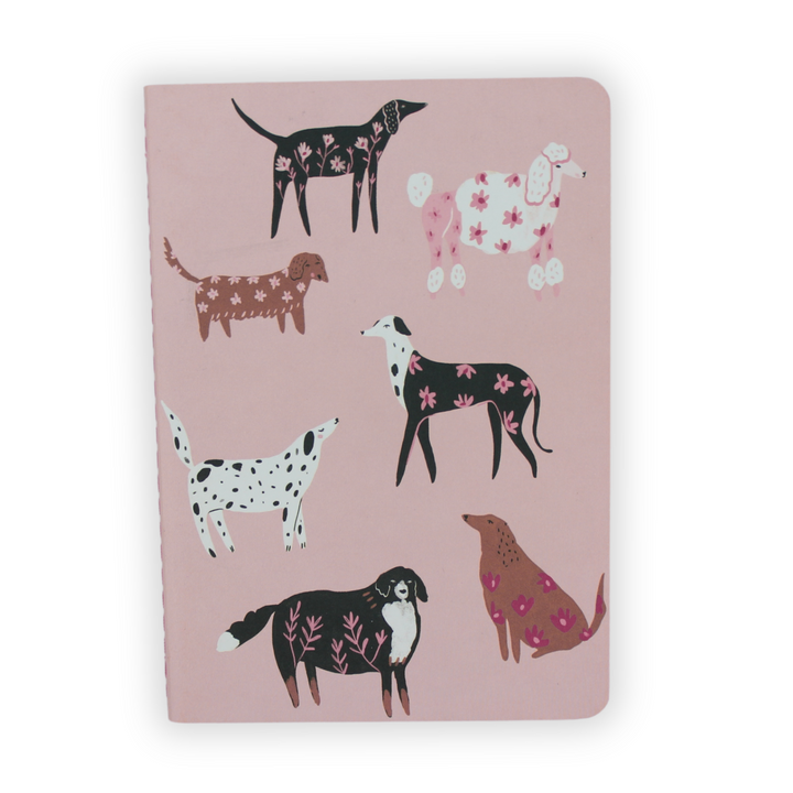 Mini Notebook | Dogs on Pink