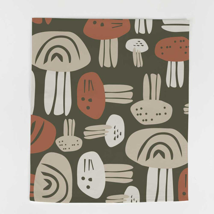 Cotton Tea Towel | Colorblock Mushrooms