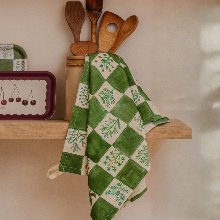 Tea Towel | Organic Cotton Illustrated Herbs