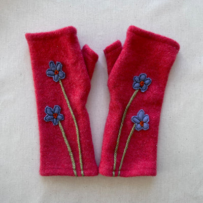 Fingerless Cashmere Gloves "Wildflower"