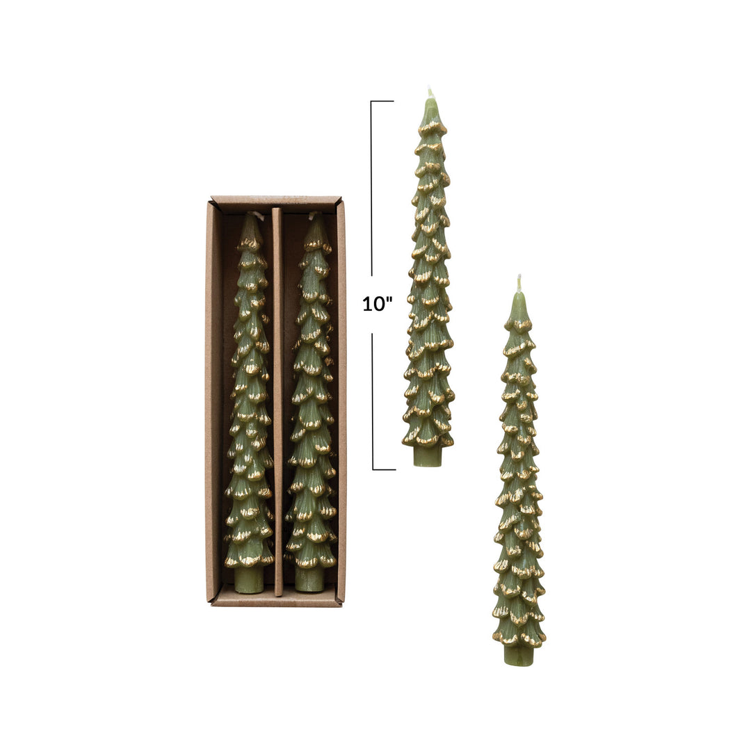 Taper Candles | Christmas Trees Green