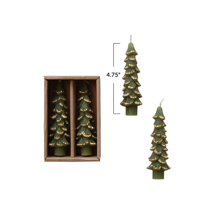 Taper Candles | Christmas Trees Green Short