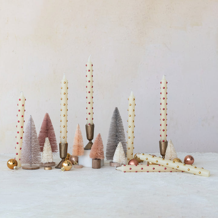 Taper Candles | Ivory + Gold Dot