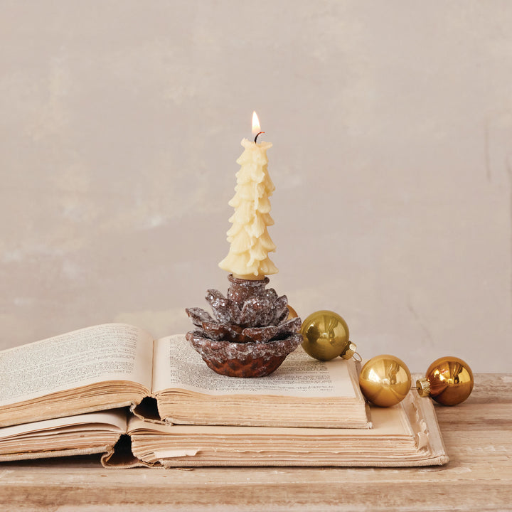 Metal Pinecone Candle Holder