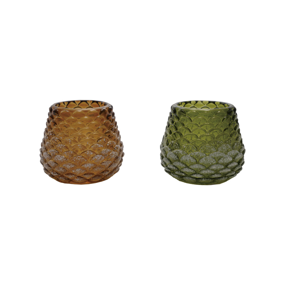 Glass Pinecone Votive/Tealight Candle Holder