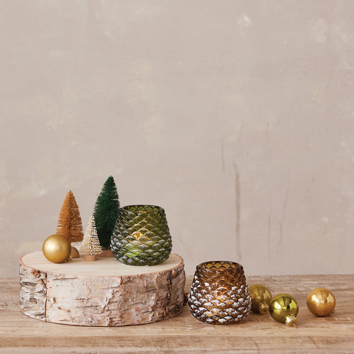 Glass Pinecone Votive/Tealight Candle Holder