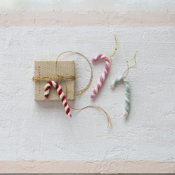 Ornament | Felted Wool Candy Canes