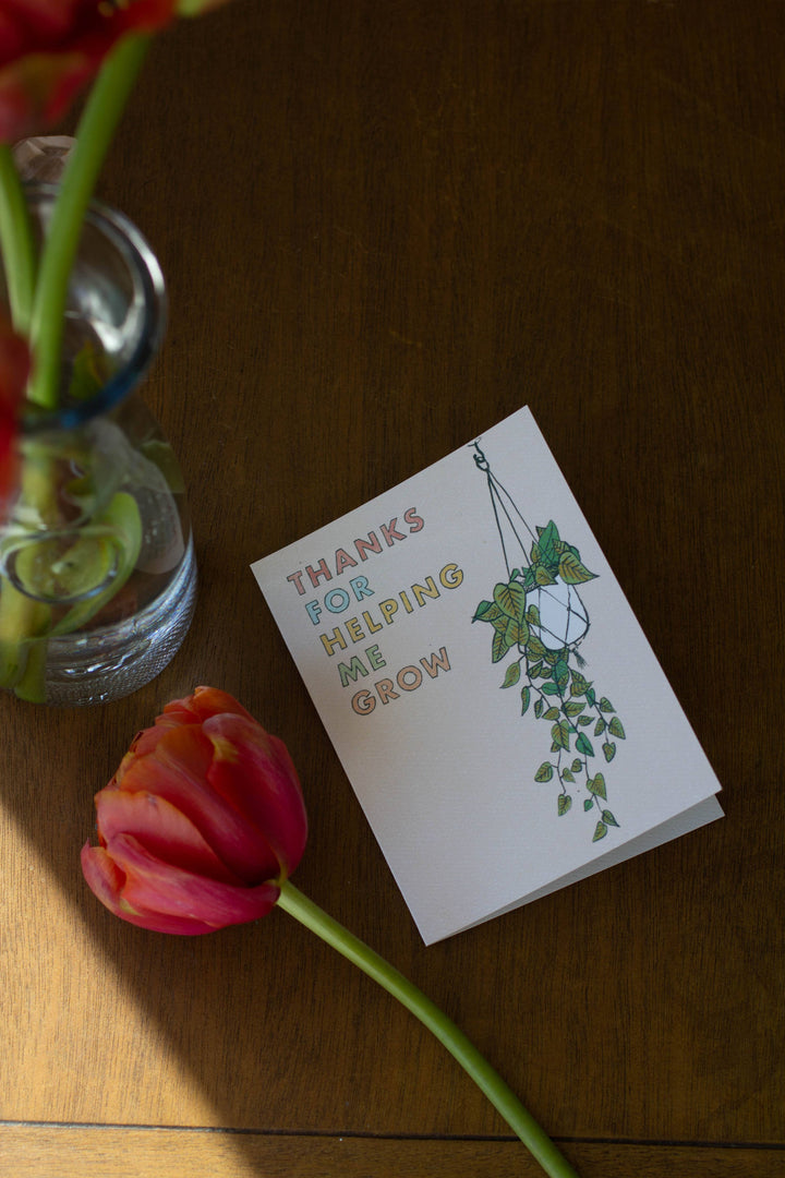 Thank You Card "Helping Me Grow"