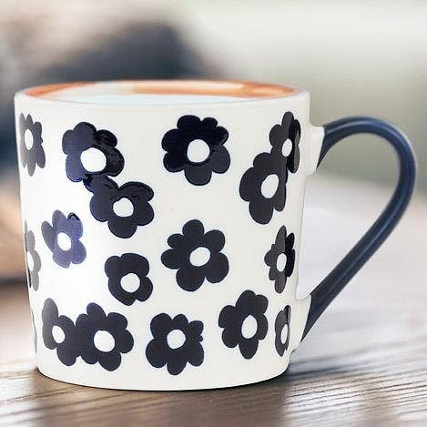 Mug | Navy & White Flowers