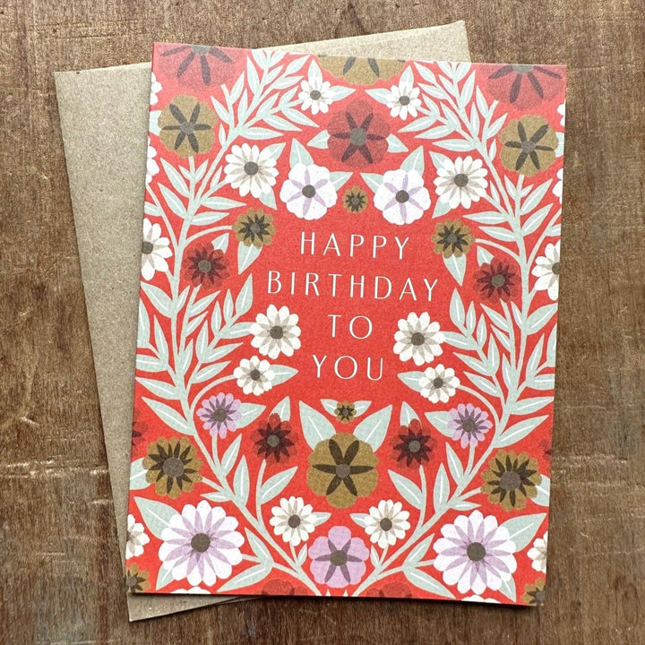 Birthday Card "Red Floral"