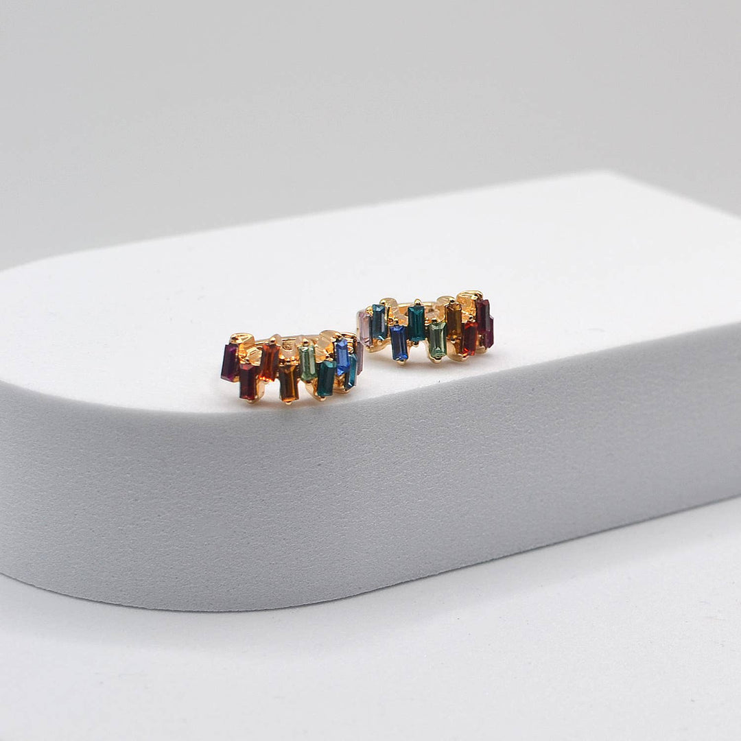 Baguette CZ Huggie Earrings