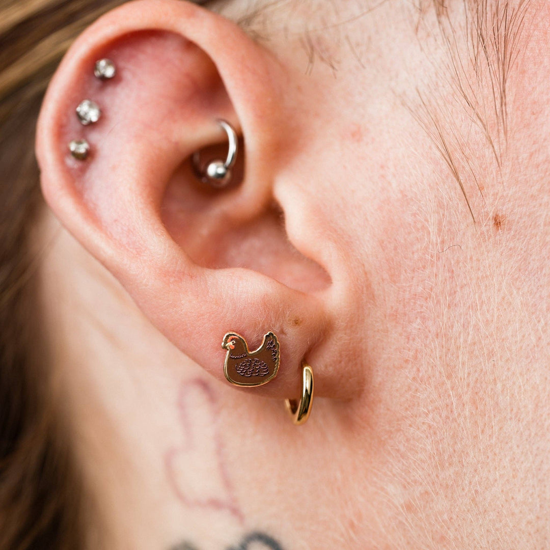 Post Earrings | Chickens