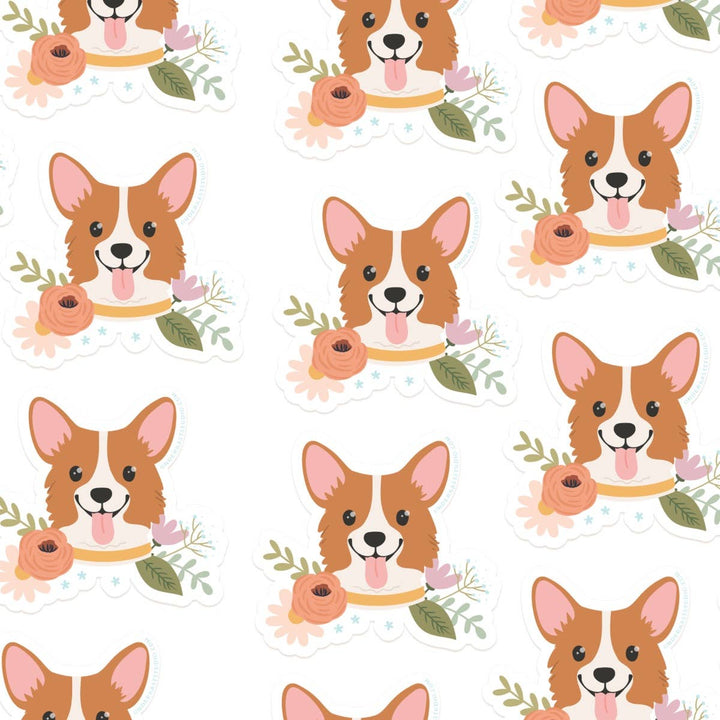 Sticker | Corgi Floral