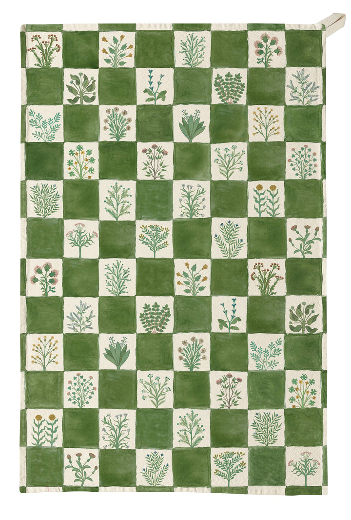Tea Towel | Organic Cotton Illustrated Herbs