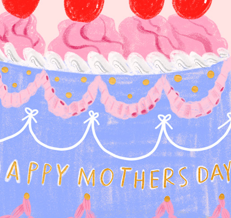 Mother's Day Card "Blue Cake"