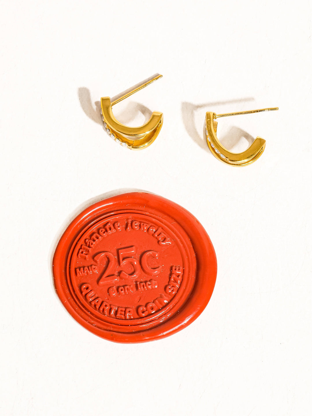 Post Earring | CZ Double Hoop