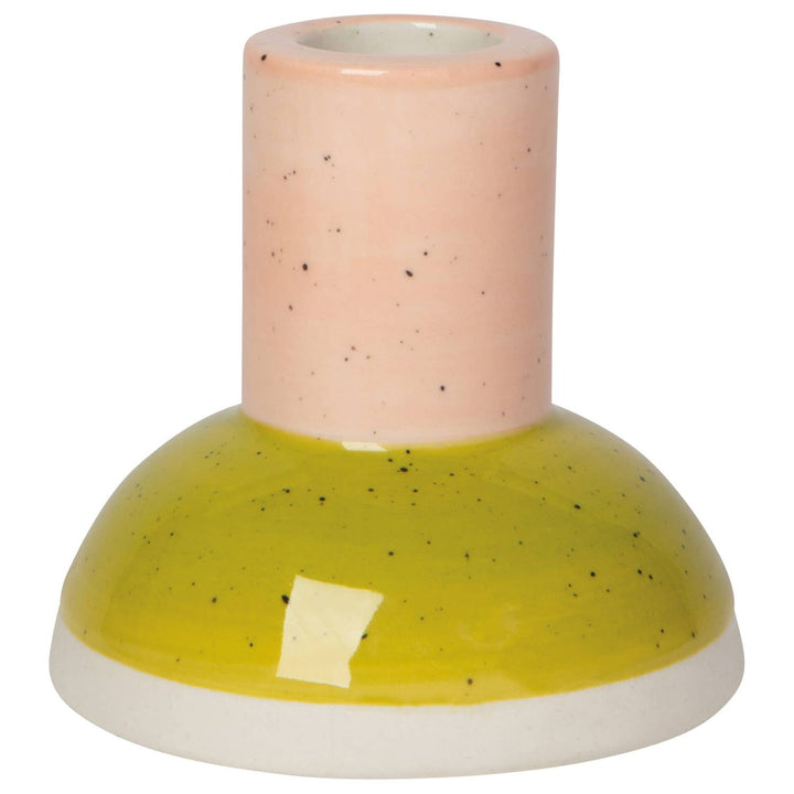 Taper Candle Holder | Pink + Green