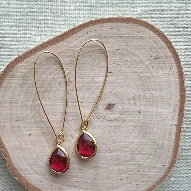 Ella Gold Glass Drop Earrings