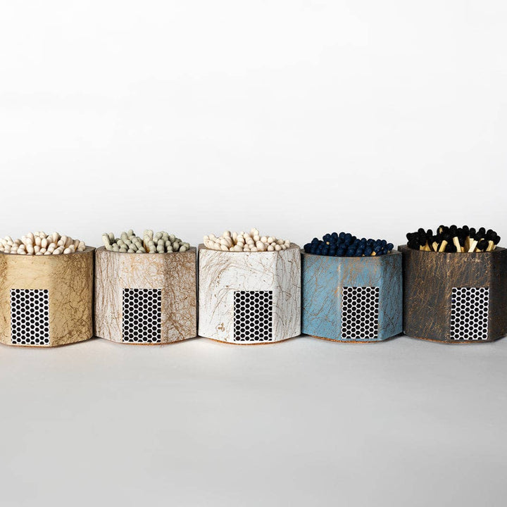 Gold & Black Match Holder w/ Striker and Black Matches