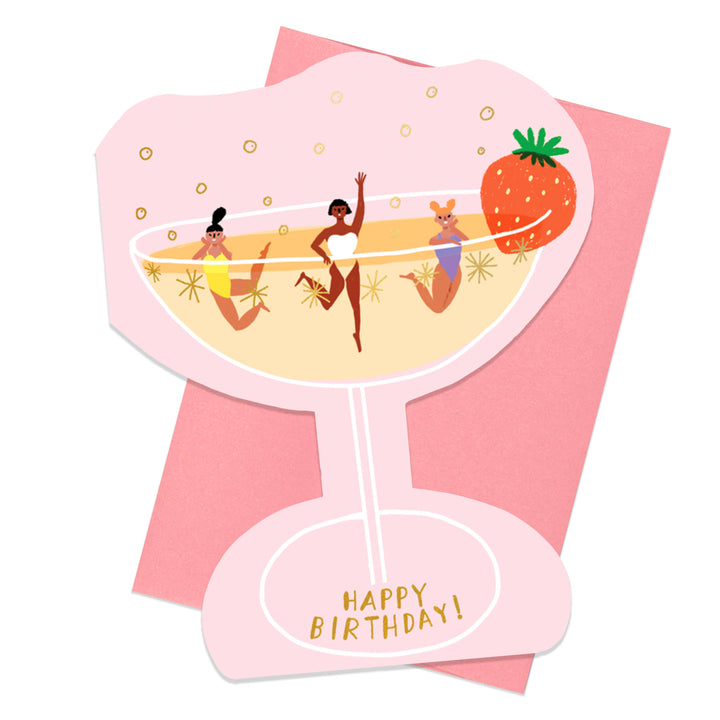 Birthday Card "Champagne Coupe"