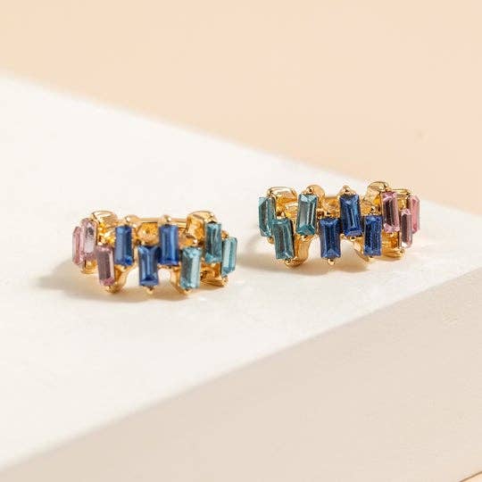 Baguette CZ Huggie Earrings