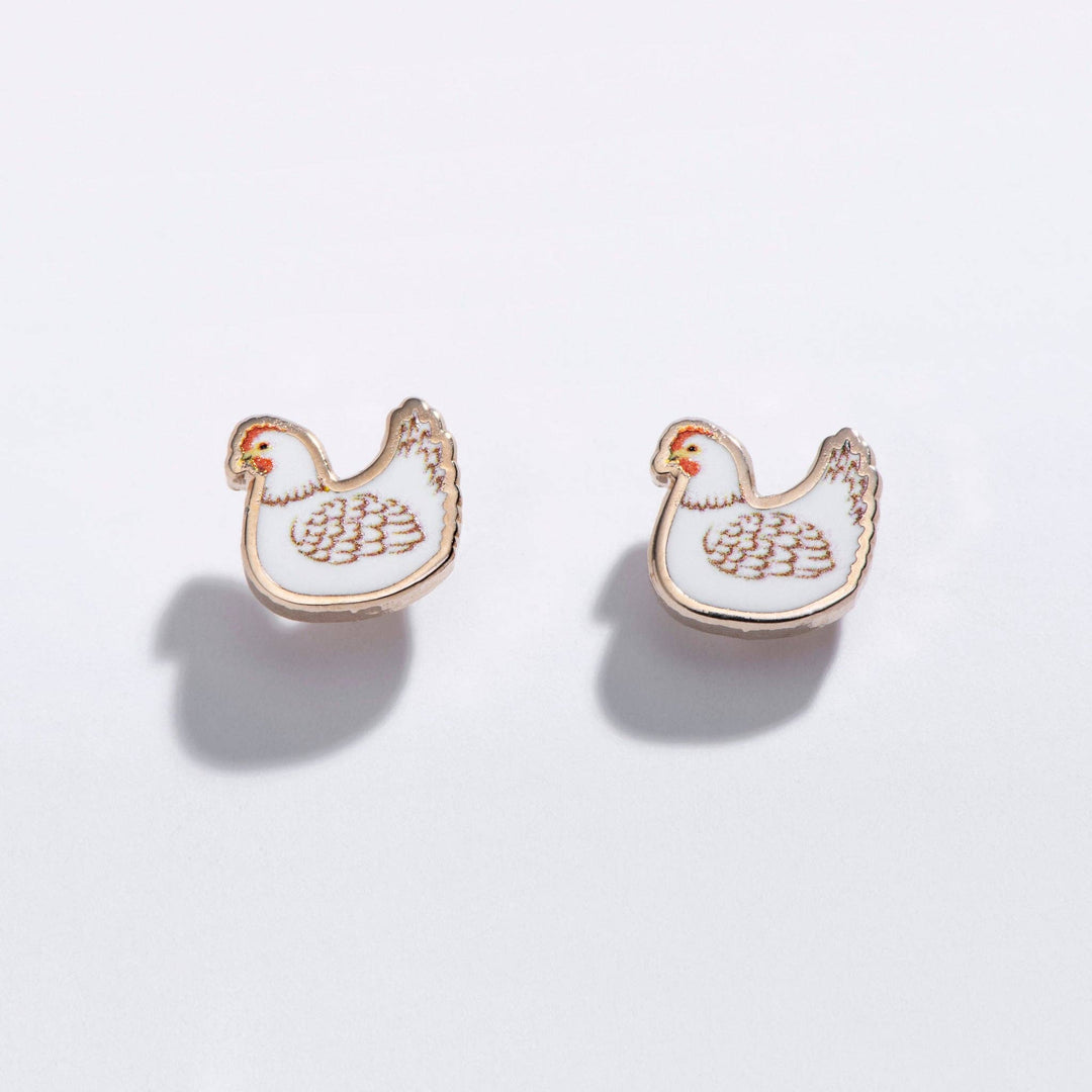 Post Earrings | Chickens