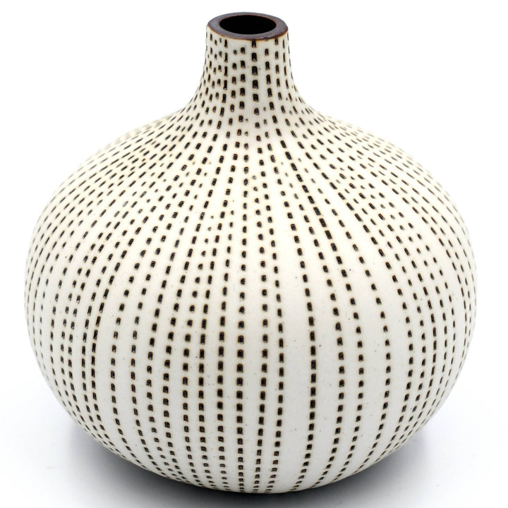 Bud Vase Small | Brown Dotted Stripe