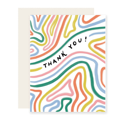 Thank You Card "Bendy Lines"