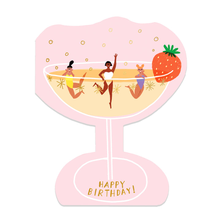 Birthday Card "Champagne Coupe"