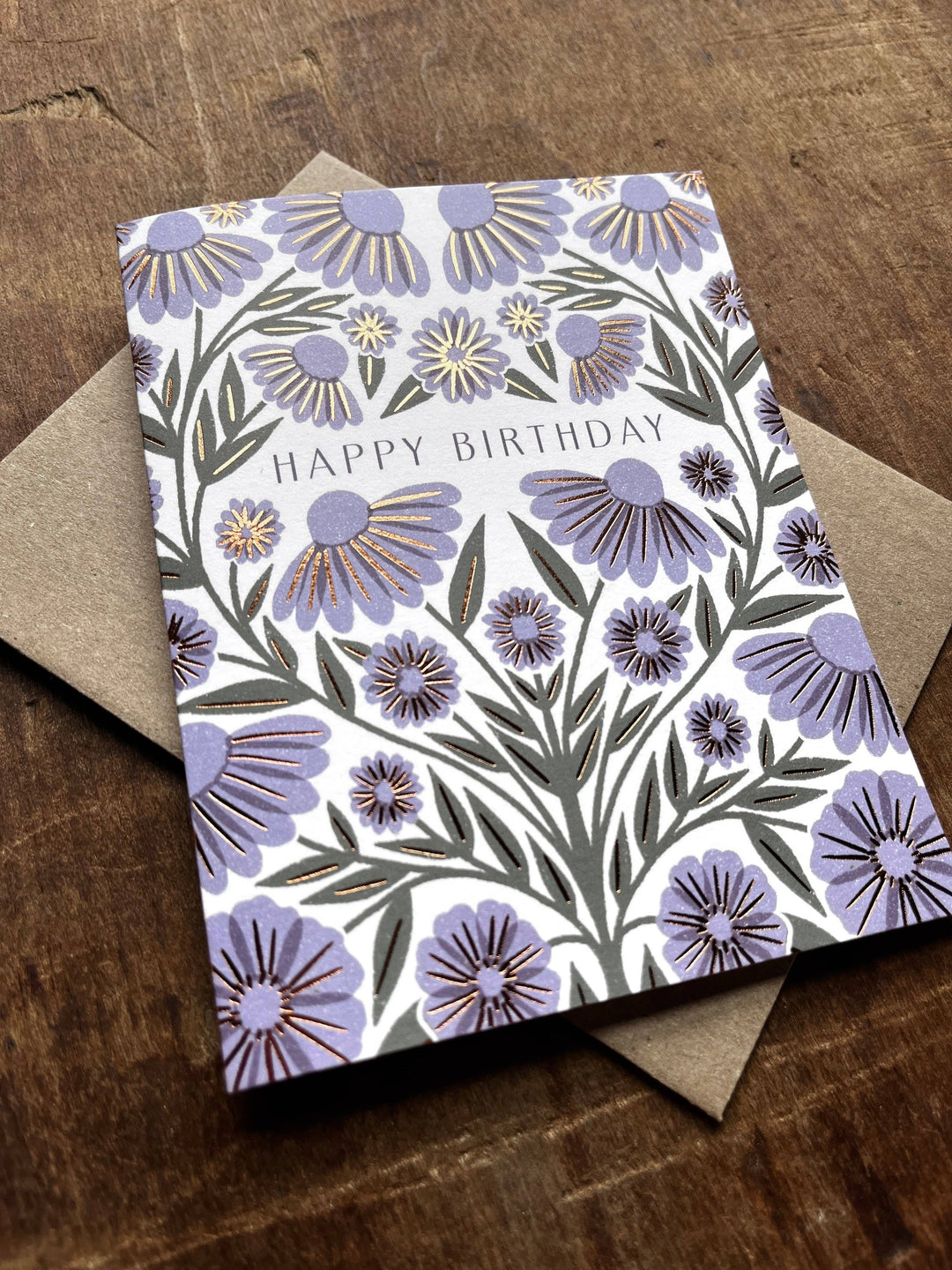 Birthday Card "Purple Coneflowers"