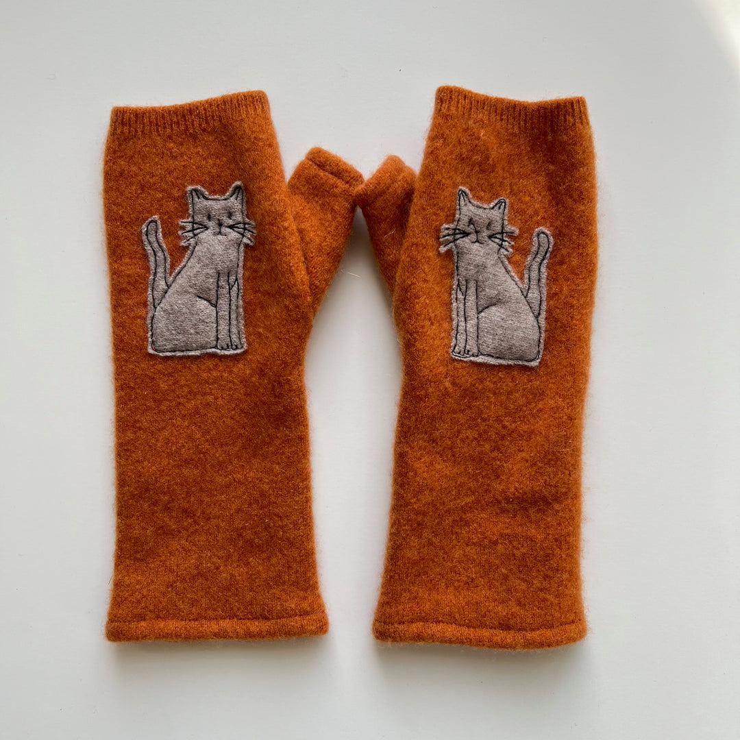 Fingerless Cashmere Gloves "Cat"
