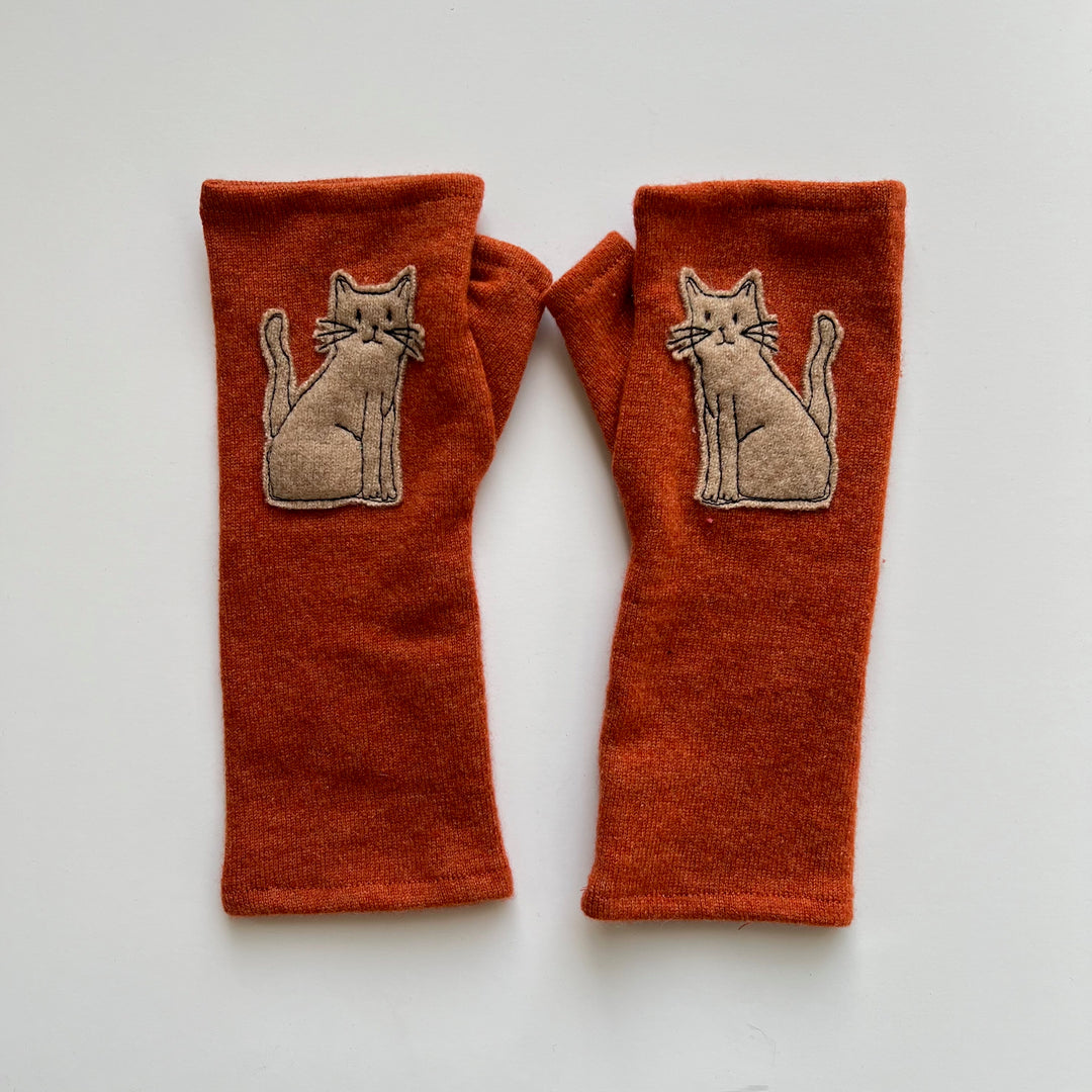 Fingerless Cashmere Gloves "Cat"