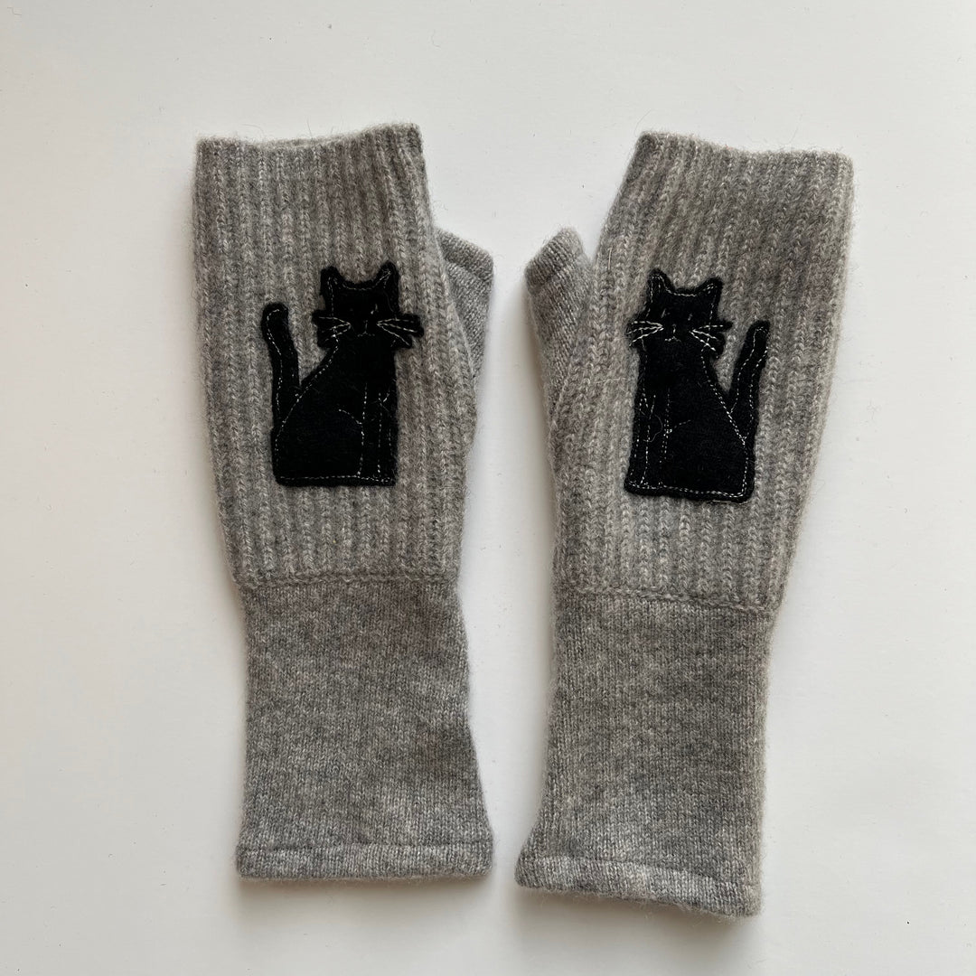 Fingerless Cashmere Gloves "Cat"