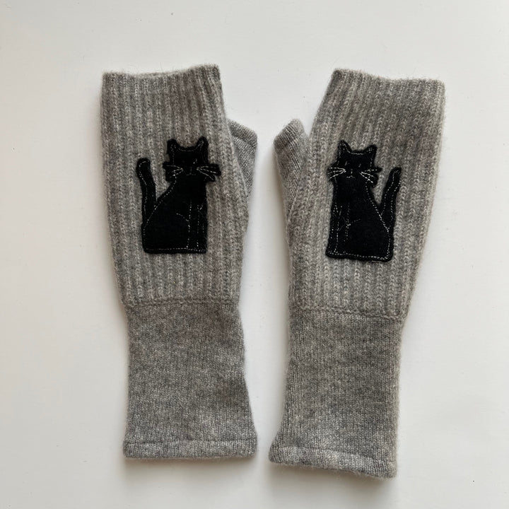 Fingerless Cashmere Gloves "Cat"