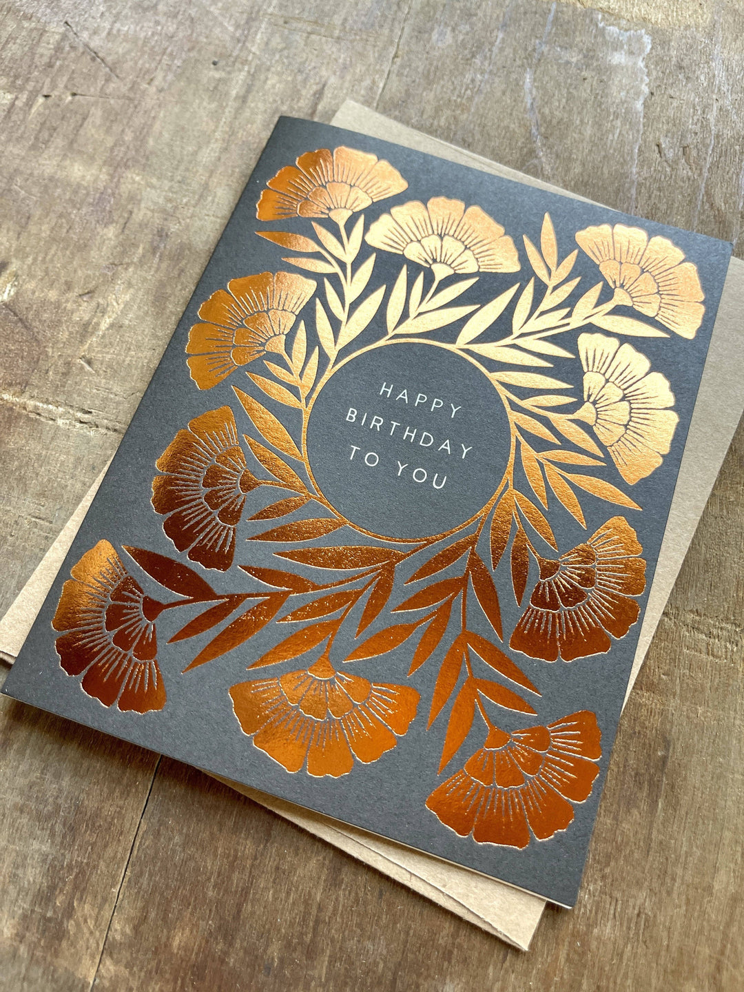 Birthday Card "Gold Metallic Floral"