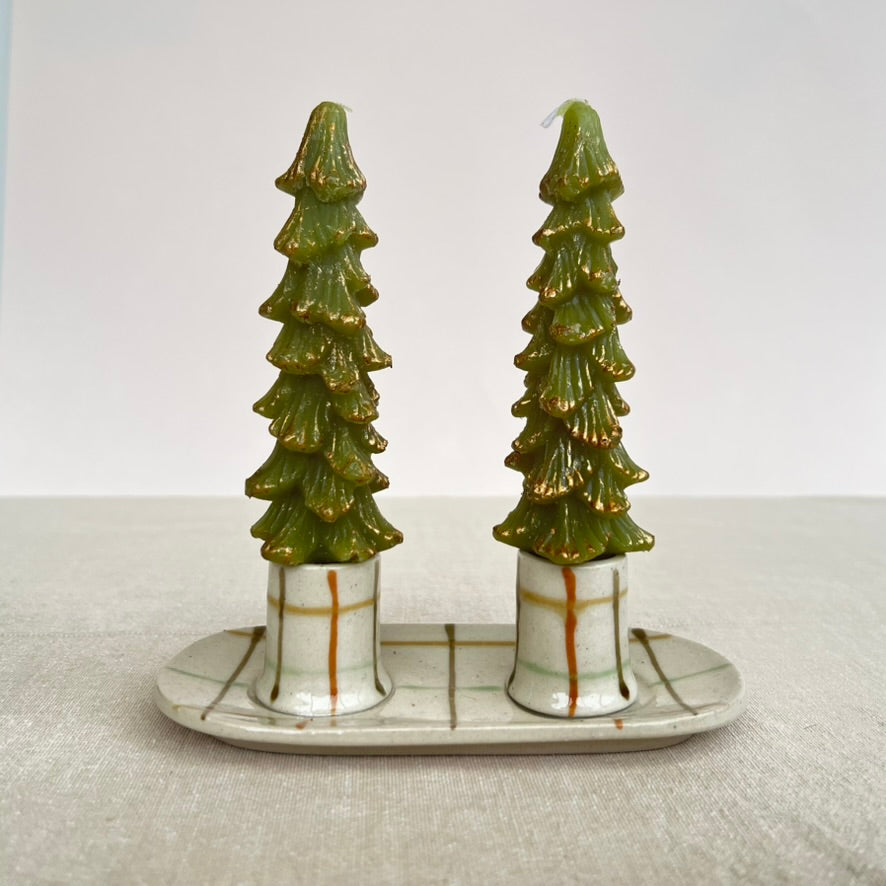 Ceramic Double Taper Candle Holder