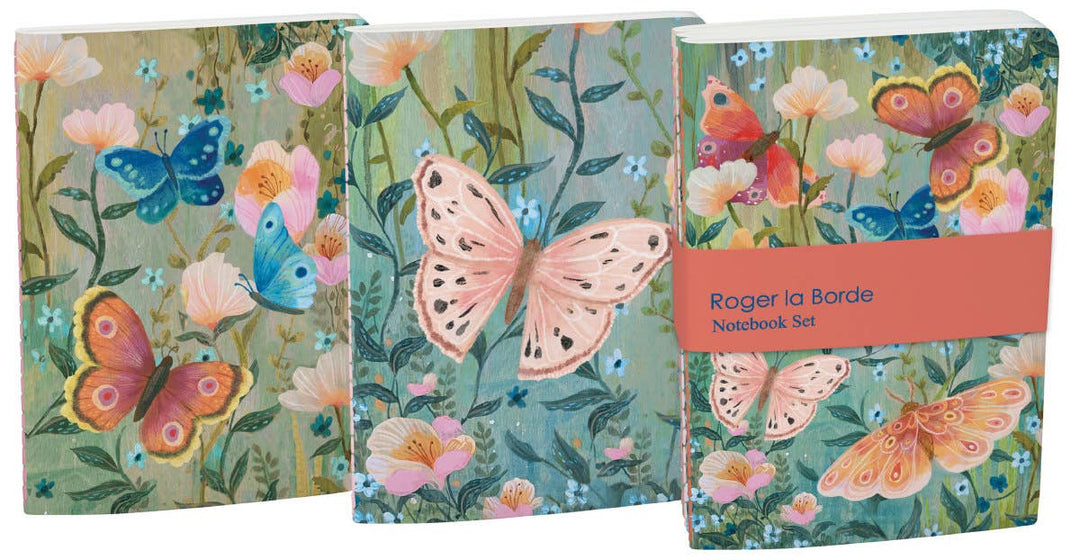 Mini Notebook Trio | Butterflies on Blue