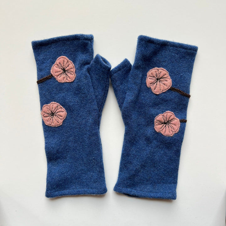 Fingerless Cashmere Gloves "Cherry Blossom"