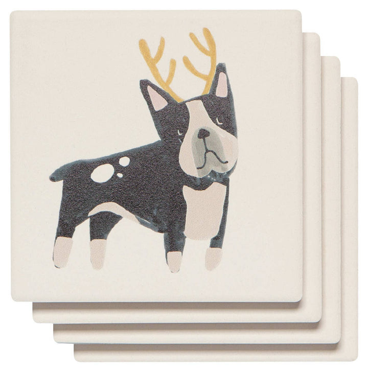 Coaster Set | Christmas Dogs