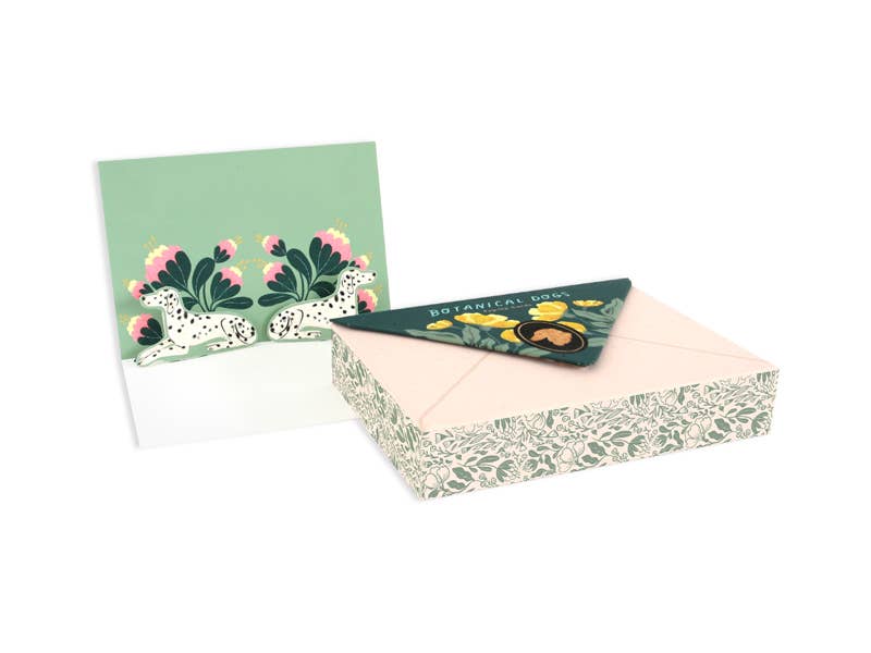 Boxed Blank Pop-Up Cards "Botanical Dogs"