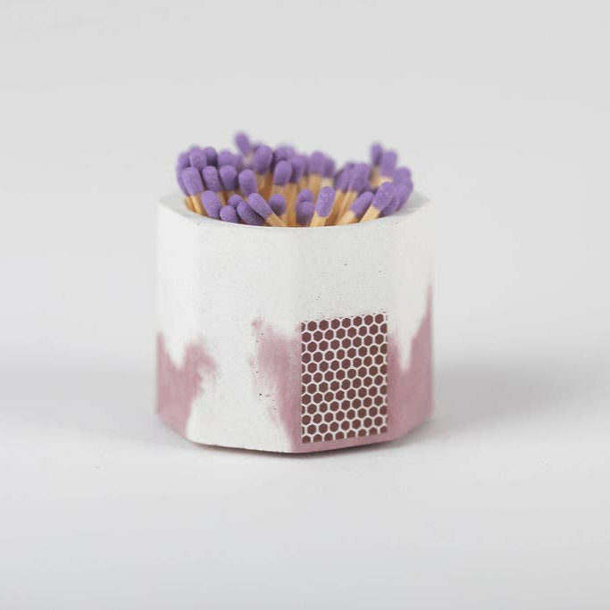 Acai & White Match Holder w/ Purple Matches