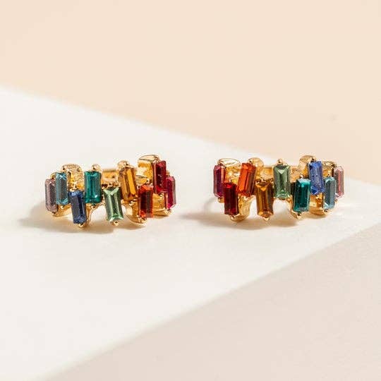 Baguette CZ Huggie Earrings