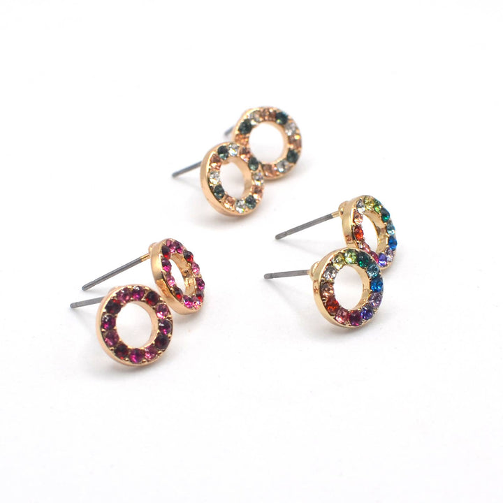 Mini Open Round Minimal Dainty Post Stud Earrings