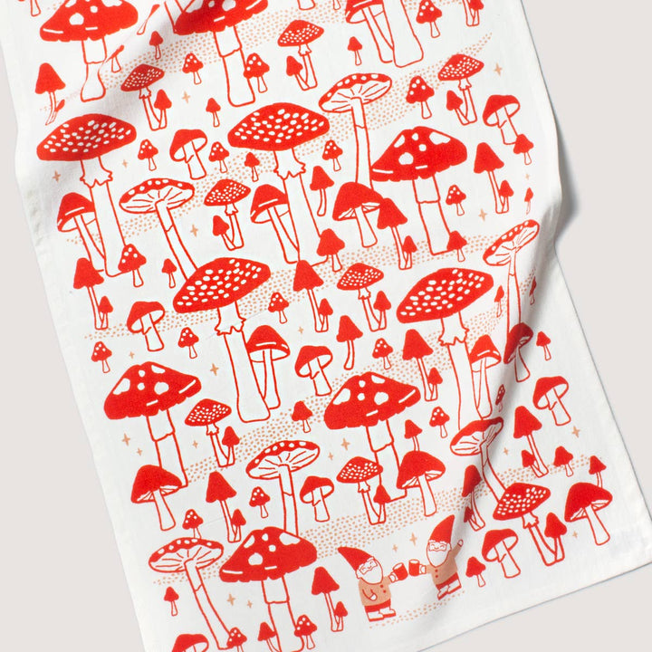 Tea Towel | Gnome Mushroom