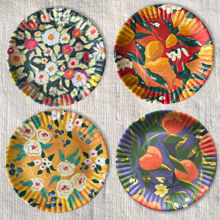 Melamine "Paper" Plates | Fruits and Florals